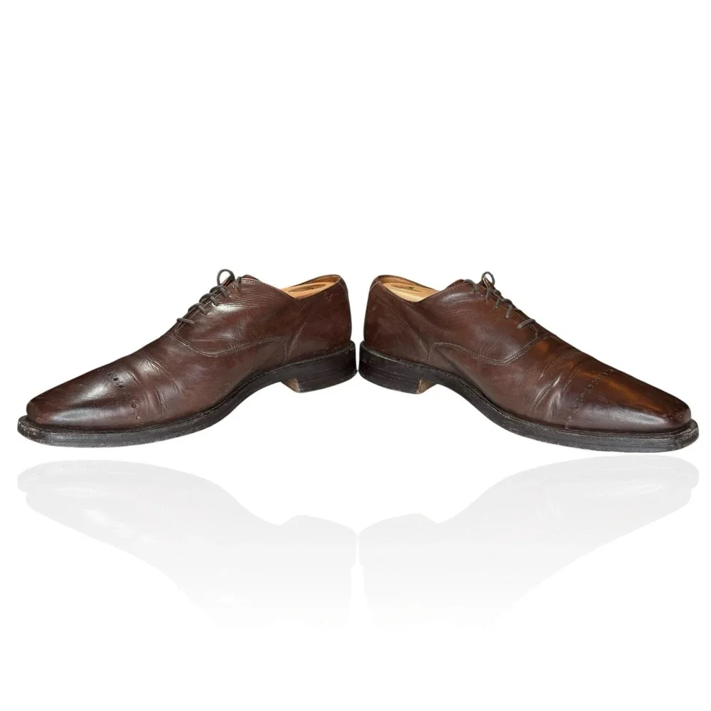 Cheaney Perry‎ Brown Leather Cap Toe Oxford Shoes US 10 / UK 9 Made In England